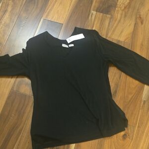 Chico's Black V-Neck Long Sleeve Top